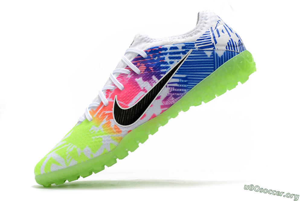 Nike Mercurial Vapor 13 Pro TF Football Shoes - White/Black/Pink/Blue 5