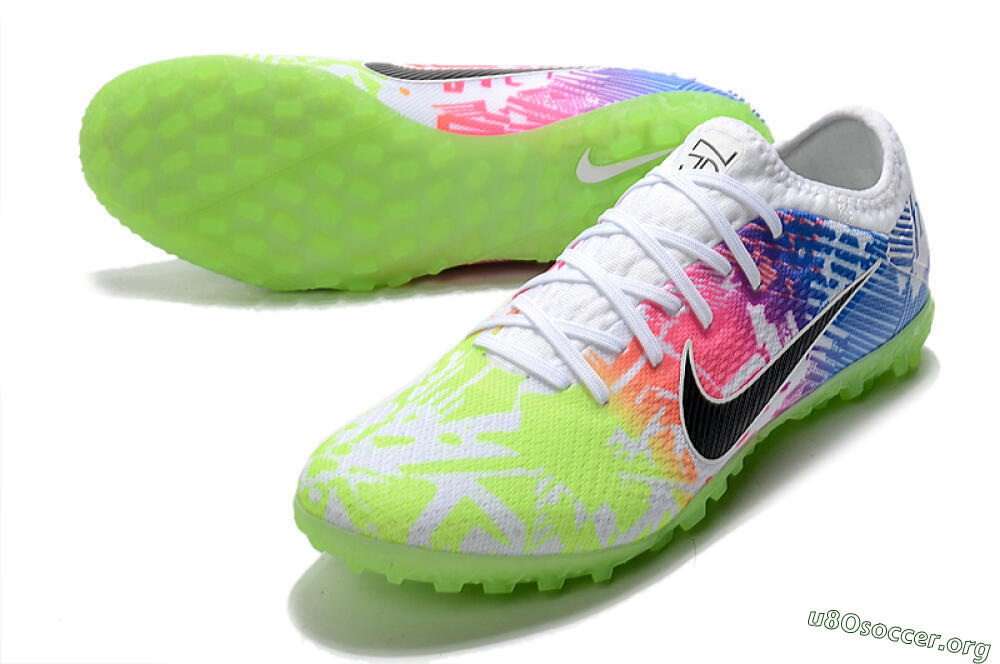 Nike Mercurial Vapor 13 Pro TF Football Shoes - White/Black/Pink/Blue 0