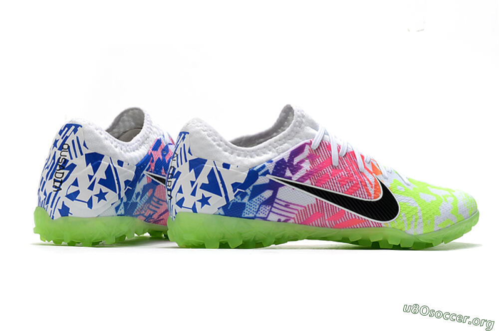 Nike Mercurial Vapor 13 Pro TF Football Shoes - White/Black/Pink/Blue 6