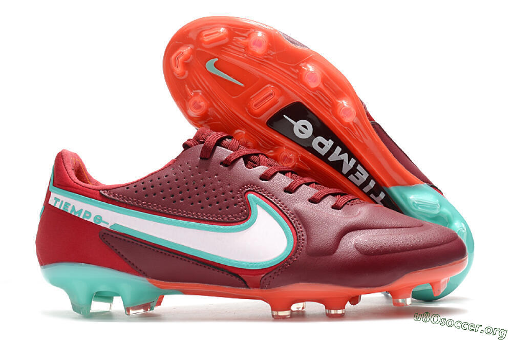 Nike Tiempo Legend 9 Elite FG Football Boots - Red/Jade/White 2