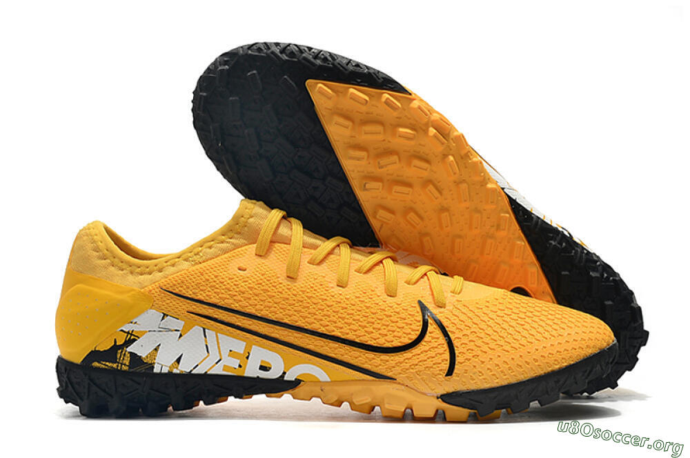 Nike Mercurial Vapor 13 Pro TF Football Shoes - Yellow/Black/White 2