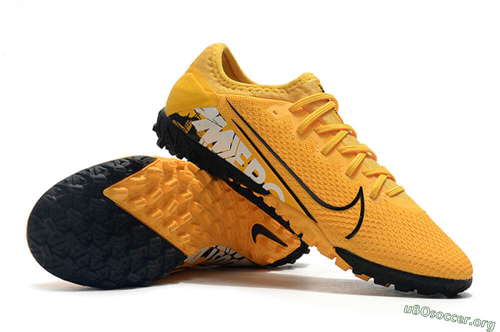 Nike Mercurial Vapor 13 Pro TF Football Shoes - Yellow/Black/White 4