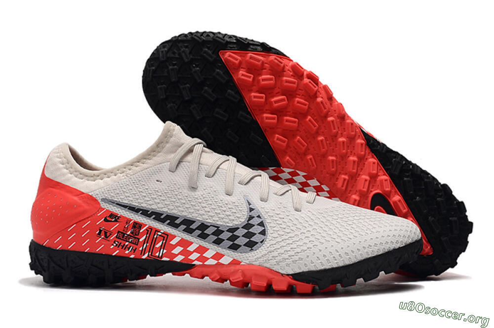Nike Mercurial Vapor 13 Pro TF Football Shoes - White/Black/Red 2