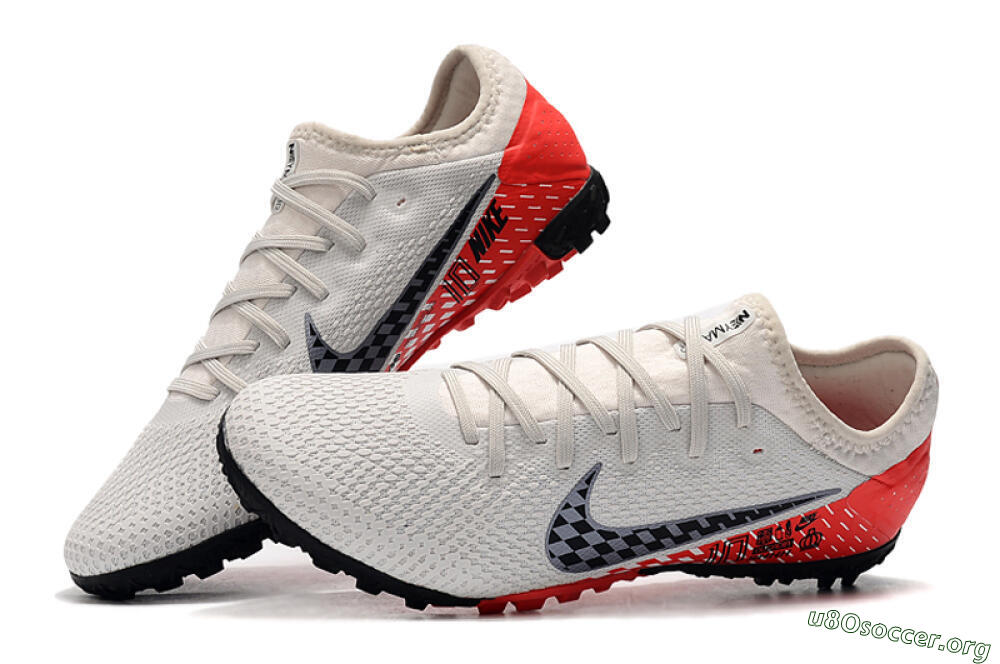 Nike Mercurial Vapor 13 Pro TF Football Shoes - White/Black/Red 4
