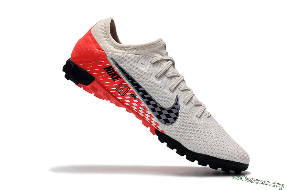 Nike Mercurial Vapor 13 Pro TF Football Shoes - White/Black/Red 5