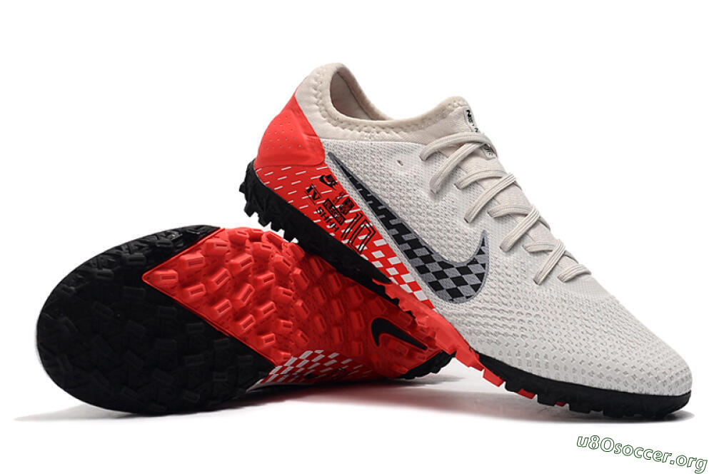 Nike Mercurial Vapor 13 Pro TF Football Shoes - White/Black/Red 7