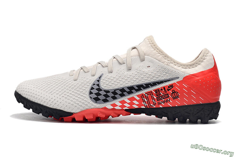 Nike Mercurial Vapor 13 Pro TF Football Shoes - White/Black/Red 3