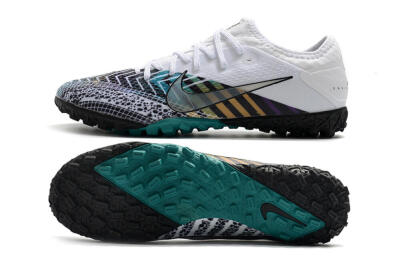 Nike Mercurial Vapor 13 Pro TF Football Shoes - White/Black/Jade
