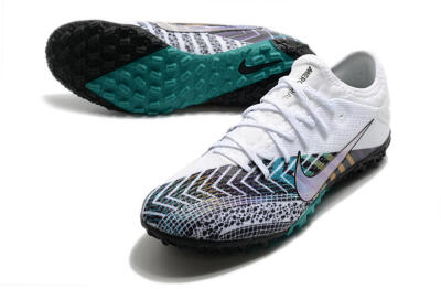 Nike Mercurial Vapor 13 Pro TF Football Shoes - White/Black/Jade