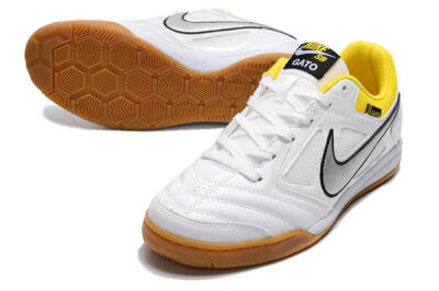 Supreme x Nike SB Gato IC Football Shoes - White/Silver/Yellow