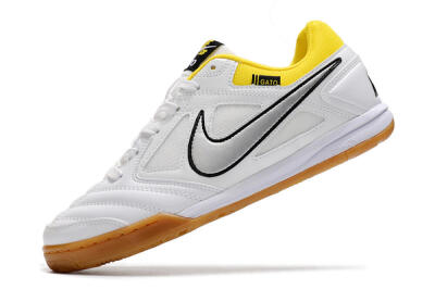 Supreme x Nike SB Gato IC Football Shoes - White/Silver/Yellow
