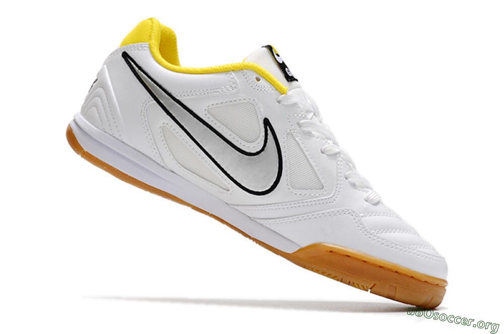 Supreme x Nike SB Gato IC Football Shoes - White/Silver/Yellow 5