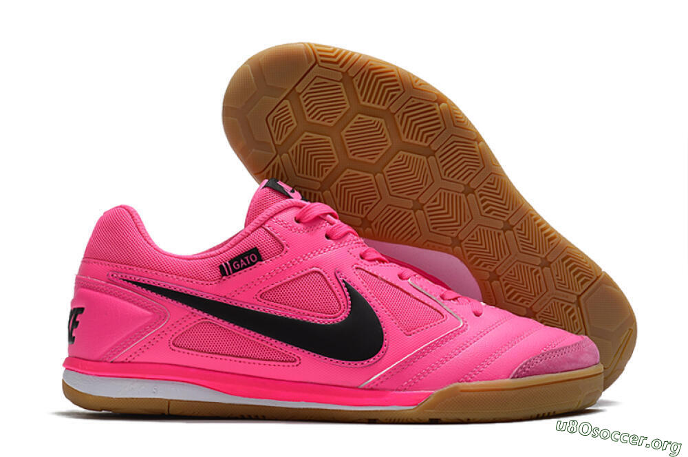Supreme x Nike SB Gato IC Football Shoes - Pink/Black/White 2