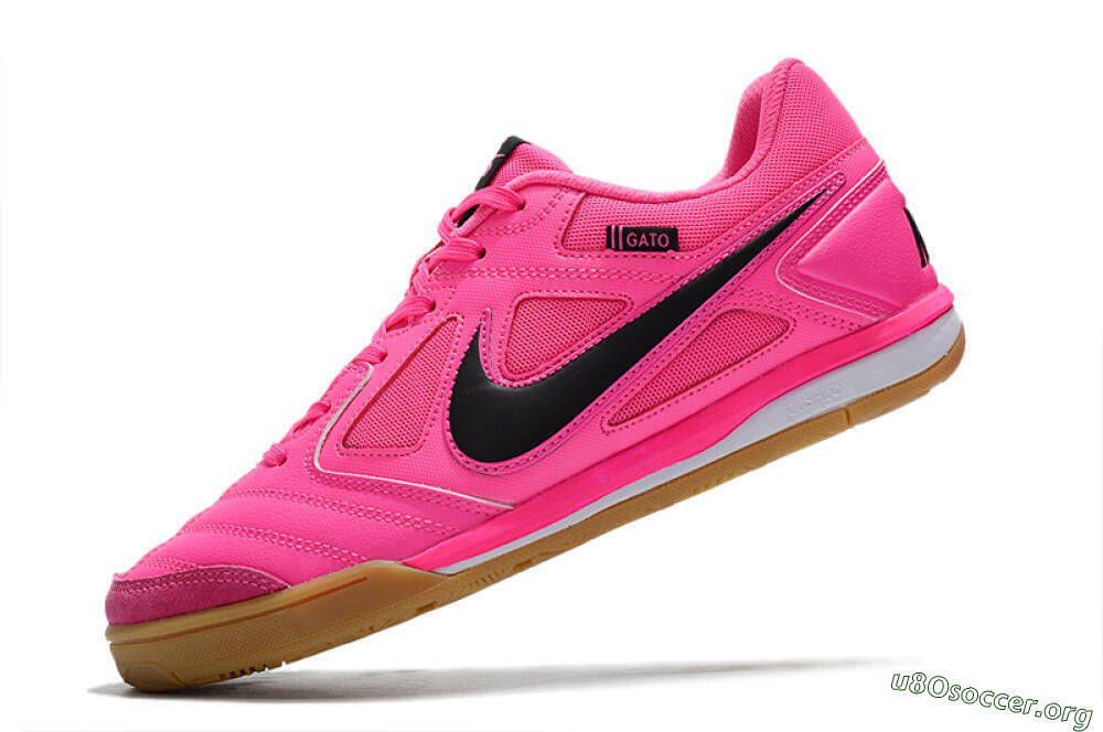 Supreme x Nike SB Gato IC Football Shoes - Pink/Black/White 5