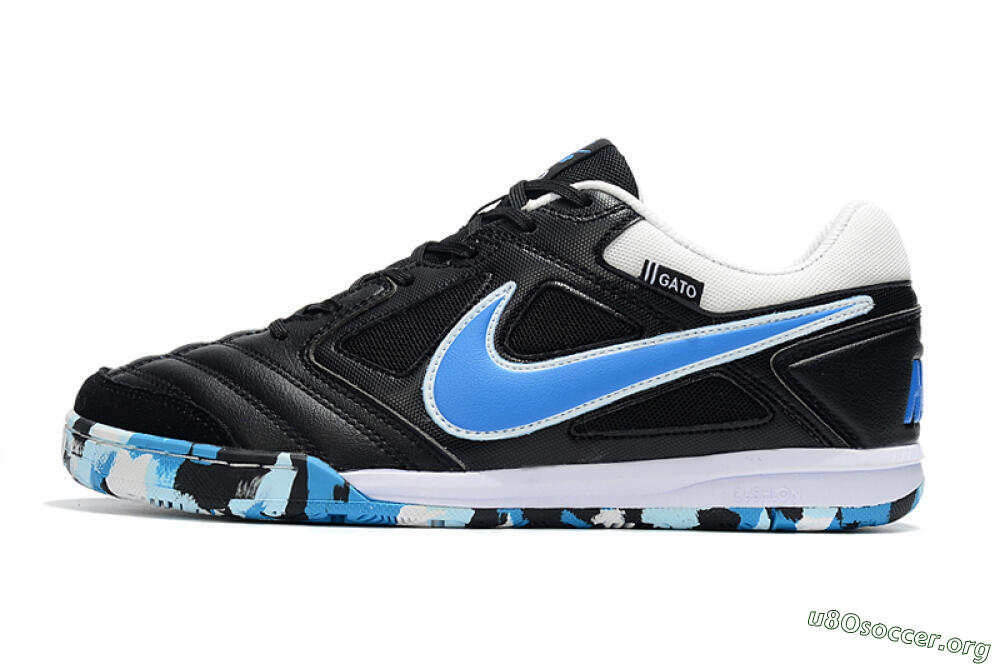 Supreme x Nike SB Gato IC Football Shoes - Black/Blue/White 3