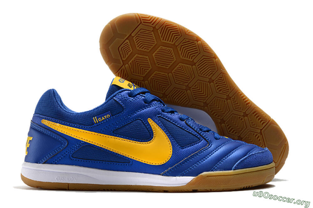 Supreme x Nike SB Gato IC Football Shoes - Blue/Yellow/White 2