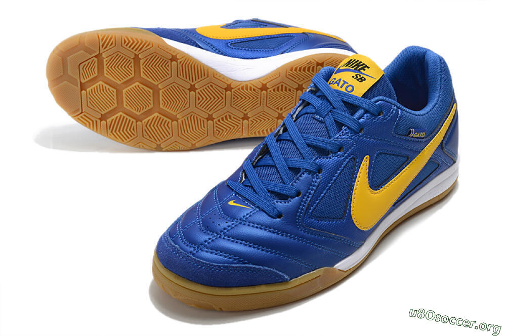 Supreme x Nike SB Gato IC Football Shoes - Blue/Yellow/White 0