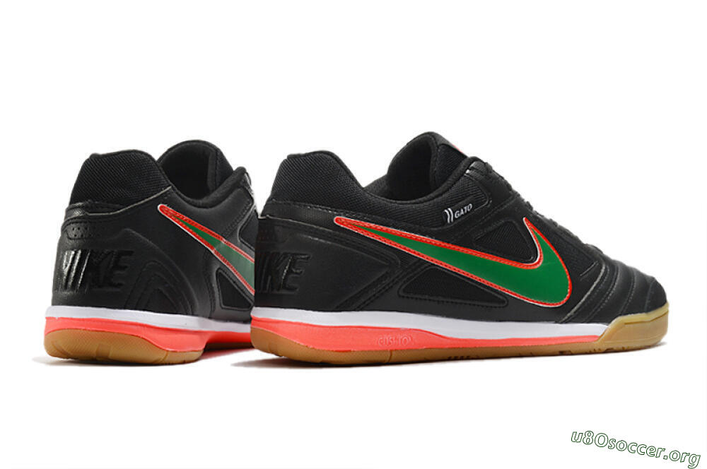 Supreme x Nike SB Gato IC Football Shoes - Black/Red/Green 6