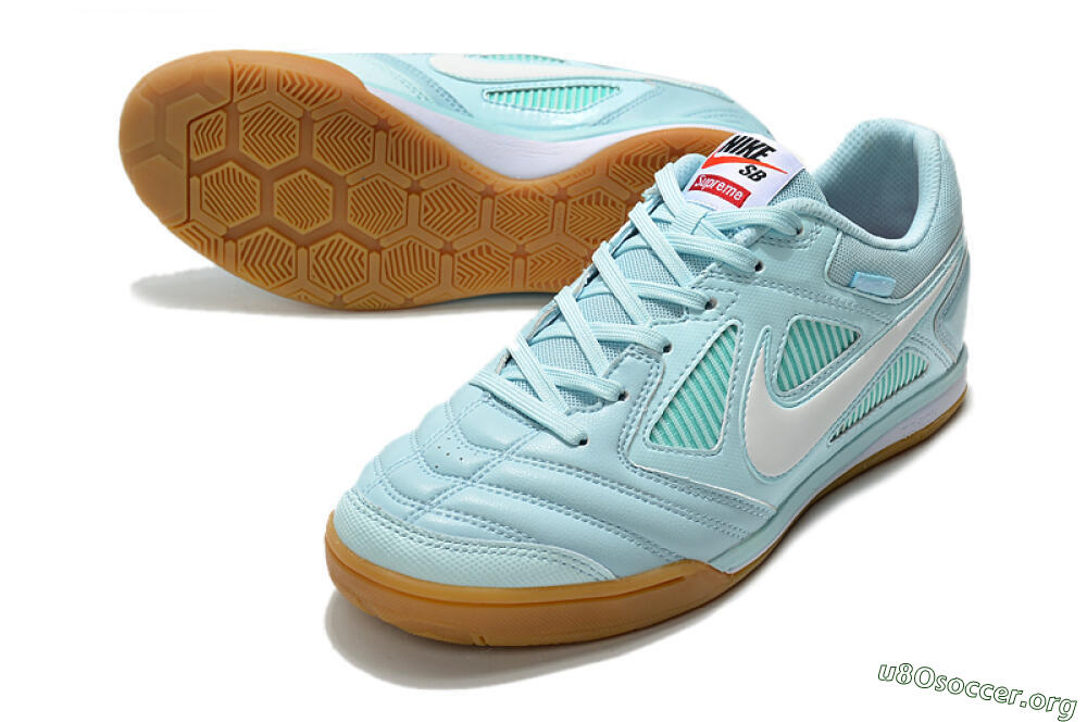 Supreme x Nike SB Gato IC Football Shoes - Jade/White/Brown 0