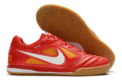 Supreme x Nike SB Gato IC Football Shoes - Red/White/Yellow