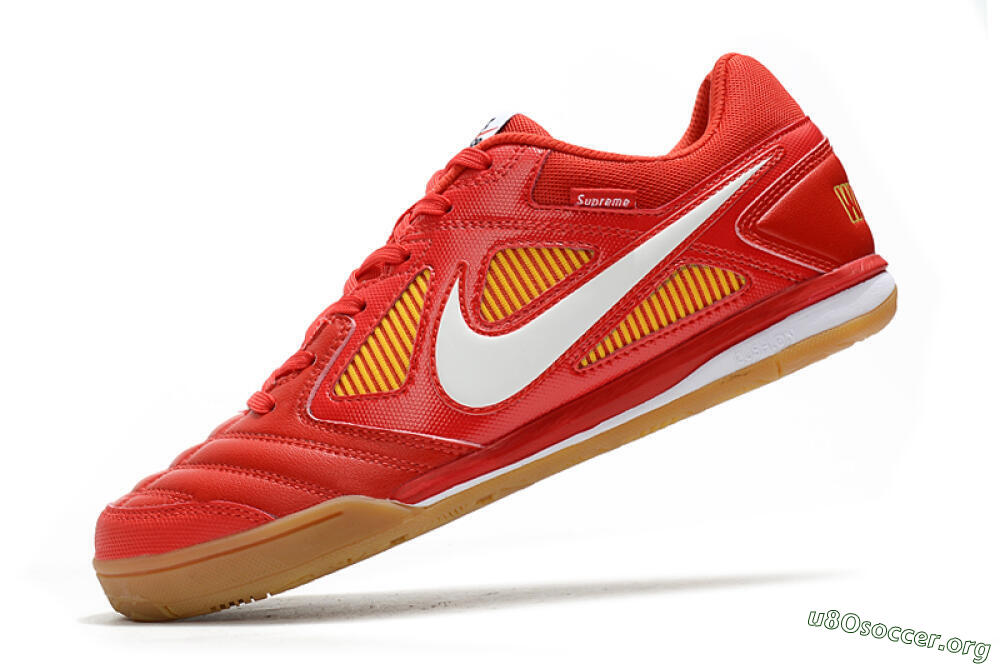 Supreme x Nike SB Gato IC Football Shoes - Red/White/Yellow 5