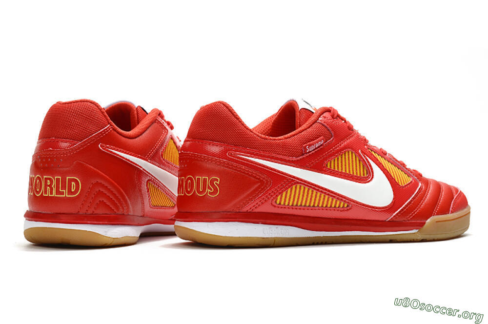 Supreme x Nike SB Gato IC Football Shoes - Red/White/Yellow 6