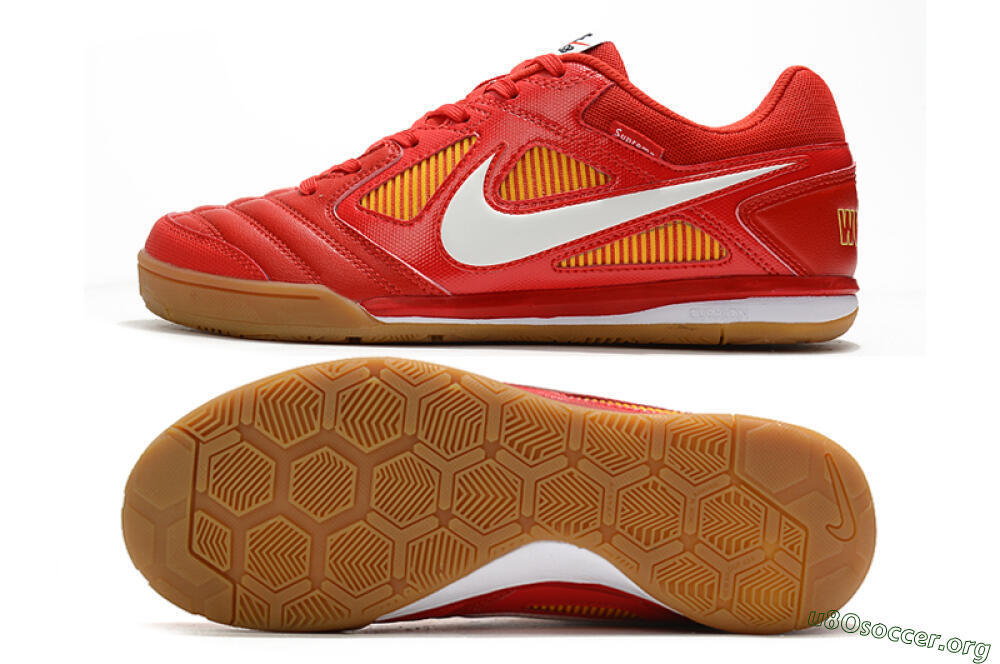 Supreme x Nike SB Gato IC Football Shoes - Red/White/Yellow 1