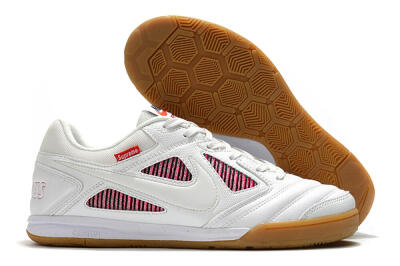 Supreme x Nike SB Gato IC Football Shoes - White/Red/Brown