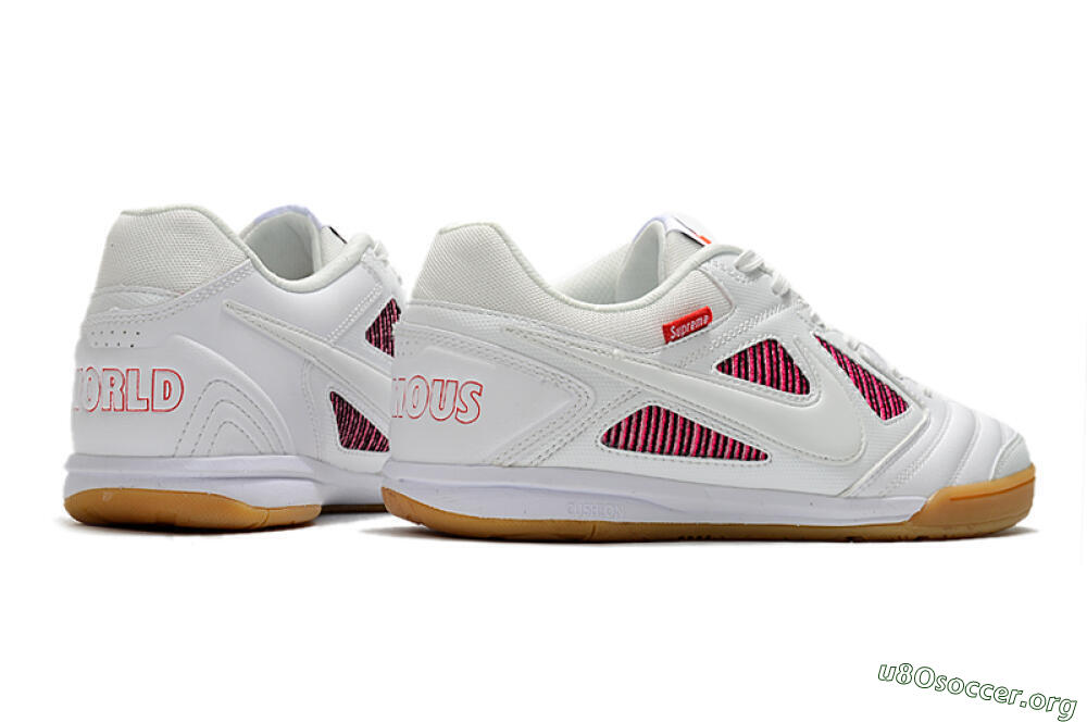 Supreme x Nike SB Gato IC Football Shoes - White/Red/Brown 6