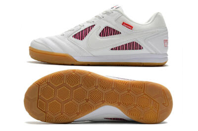 Supreme x Nike SB Gato IC Football Shoes - White/Red/Brown