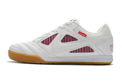 Supreme x Nike SB Gato IC Football Shoes - White/Red/Brown