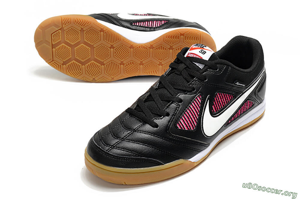 Supreme x Nike SB Gato IC Football Shoes - Black/White/Red 0
