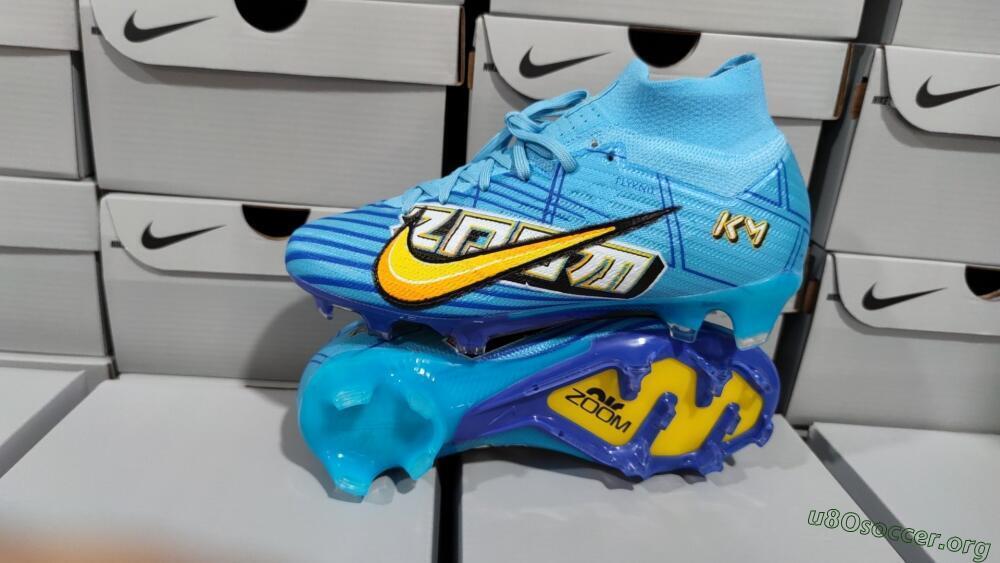 Kylian Mbappe x Nike Air Zoom Mercurial Superfly 9 Elite FG Football Boots - Blue/Yellow/Black