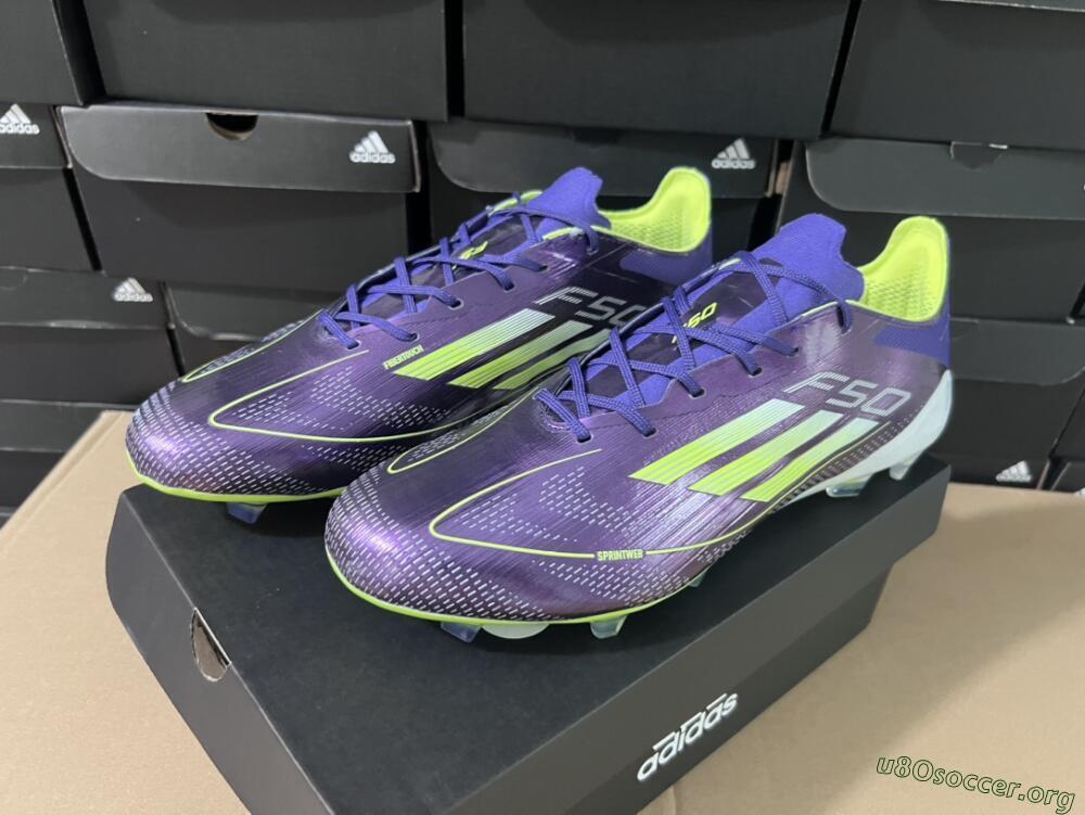 Adidas F50 Adizero FG Football Boots - Purple/Yellow/White