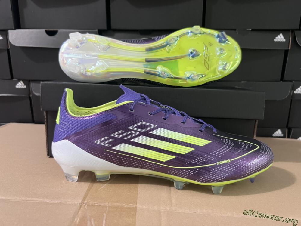 Adidas F50 Adizero FG Football Boots - Purple/Yellow/White