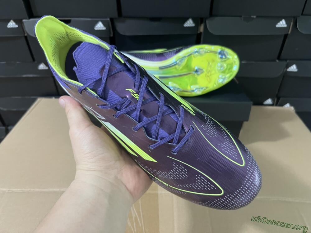 Adidas F50 Adizero FG Football Boots - Purple/Yellow/White