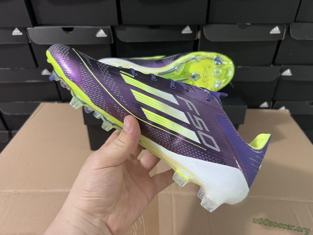 Adidas F50 Adizero FG Football Boots - Purple/Yellow/White