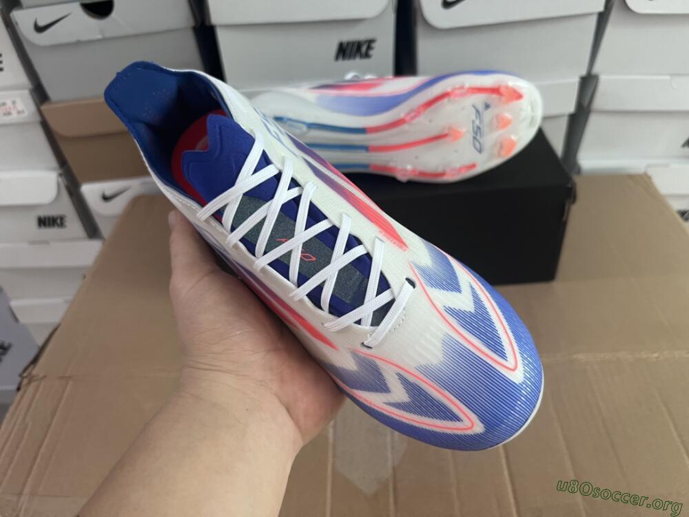 Adidas F50 Adizero FG Football Boots - White/Blue/Pink