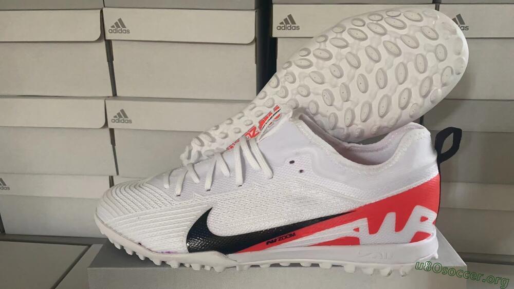 Nike Air Zoom Mercurial Vapor 15 Pro TF Football Shoes - White/Black/Red