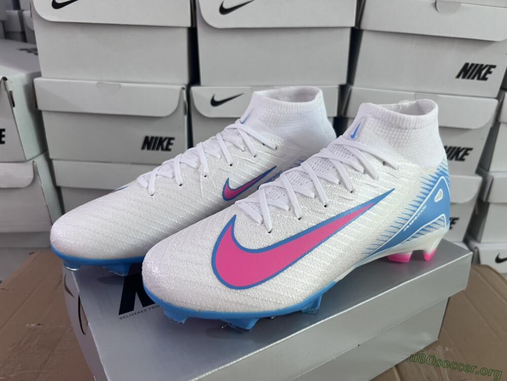 Nike Air Zoom Mercurial Superfly 10 Elite FG Football Boots - White/Pink/Blue