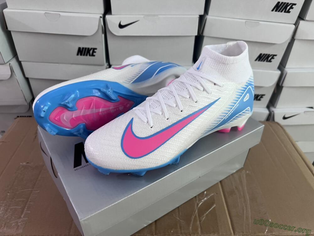 Nike Air Zoom Mercurial Superfly 10 Elite FG Football Boots - White/Pink/Blue