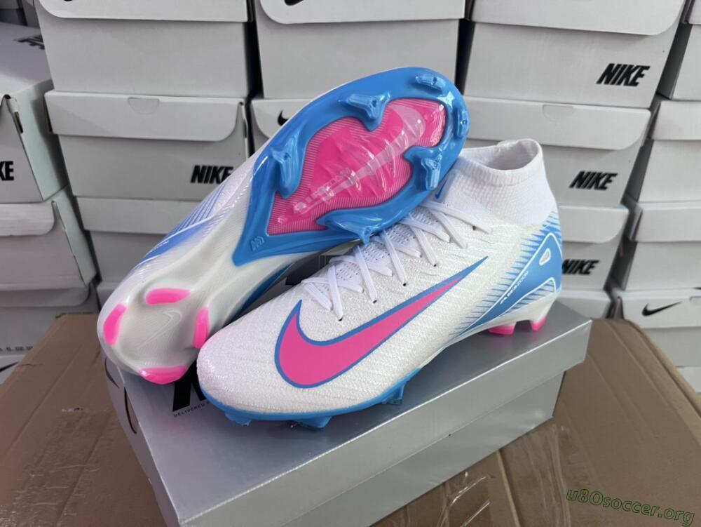 Nike Air Zoom Mercurial Superfly 10 Elite FG Football Boots - White/Pink/Blue