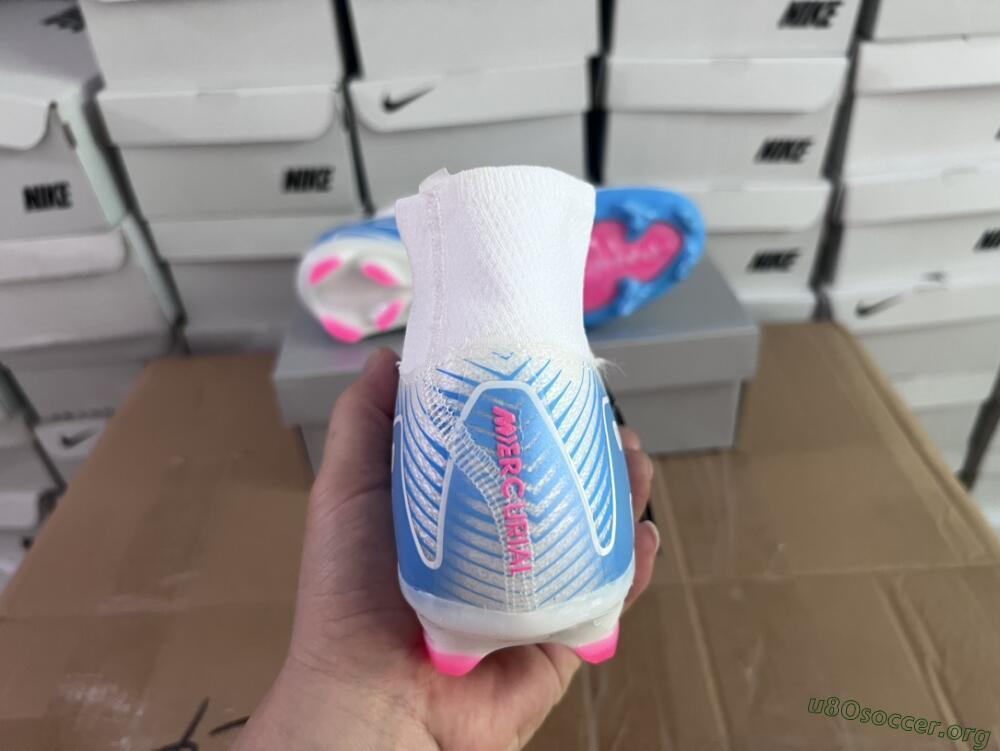 Nike Air Zoom Mercurial Superfly 10 Elite FG Football Boots - White/Pink/Blue