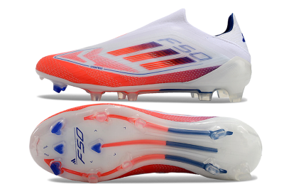 Adidas F50 Elite Laceless FG Football Boots - White/Red/Blue