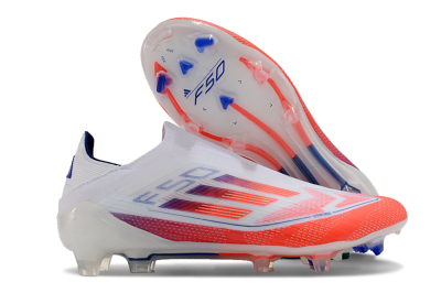 Adidas F50 Elite Laceless FG Football Boots - White/Red/Blue