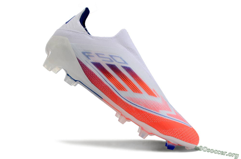 Adidas F50 Elite Laceless FG Football Boots - White/Red/Blue 0