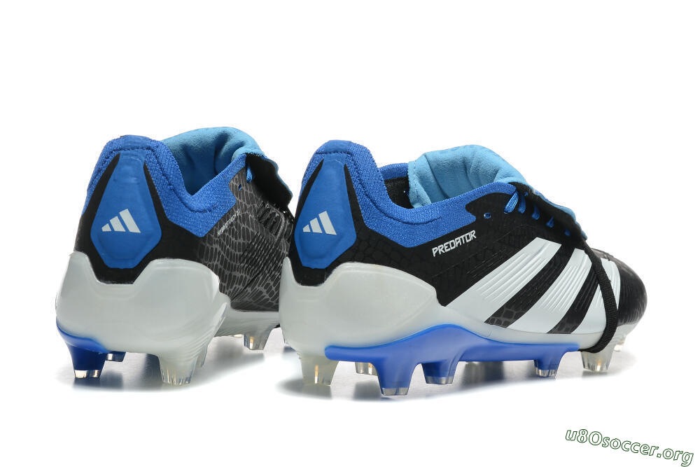 Adidas Predator Elite Foldover Tongue FG Football Boots - Black/White/Blue 6
