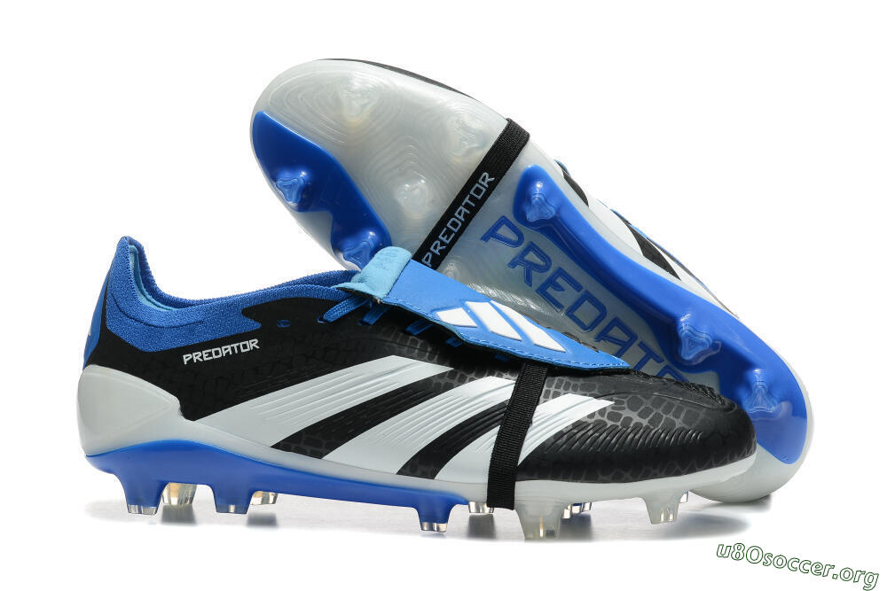 Adidas Predator Elite Foldover Tongue FG Football Boots - Black/White/Blue 2