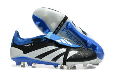 Adidas Predator Elite Foldover Tongue FG Football Boots - Black/White/Blue