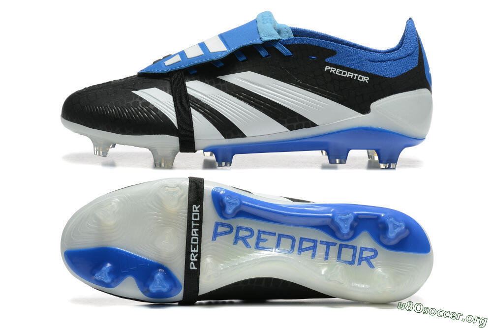 Adidas Predator Elite Foldover Tongue FG Football Boots - Black/White/Blue 1